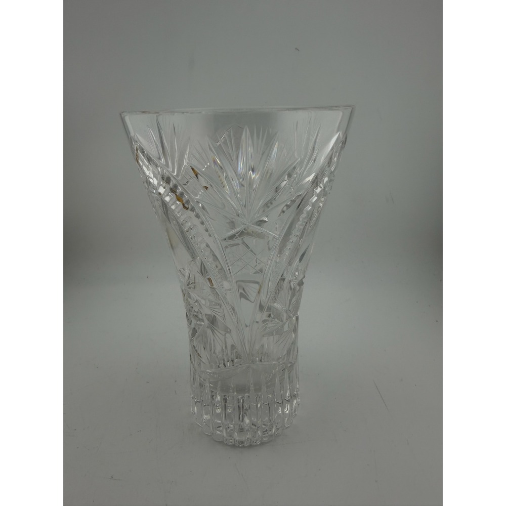 Clear Cut Crystal Starburst Flared Flower Vase - Picture 1 of 9